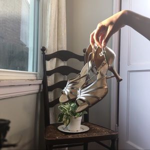 Strappy Silver Ballroom Shoes